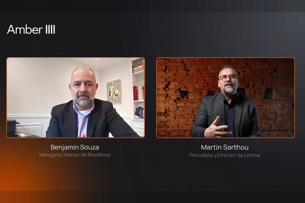 Benjamin Souza, de BlackRock, y Martín Sarthou en el webinar de Amber Latam.
